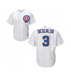 Men's Chicago Cubs #3 Daniel Descalso Replica White Home Cool Base Baseball Jersey