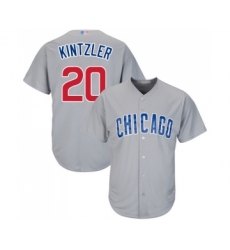 Men's Chicago Cubs #20 Brandon Kintzler Replica Grey Road Cool Base Baseball Jersey
