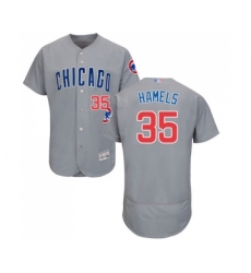 Men's Chicago Cubs #35 Cole Hamels Grey Road Flex Base Authentic Collection Baseball Jersey