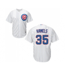 Youth Chicago Cubs #35 Cole Hamels Authentic White Home Cool Base Baseball Jersey