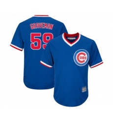 Men's Chicago Cubs #59 Kendall Graveman Replica Royal Blue Cooperstown Cool Base Baseball Jersey
