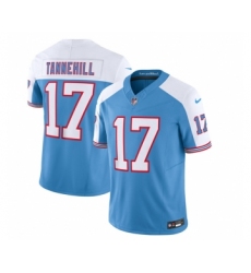 Men's Nike Tennessee Titans #17 Ryan Tannehill Blue White 2023 F.U.S.E. Vapor Limited Throwback Football Stitched Jersey