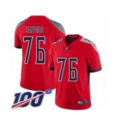 Men's Tennessee Titans #76 Rodger Saffold Limited Red Inverted Legend 100th Season Football Jersey
