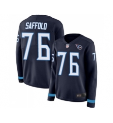 Women's Tennessee Titans #76 Rodger Saffold Limited Navy Blue Therma Long Sleeve Football Jersey