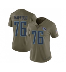 Women's Tennessee Titans #76 Rodger Saffold Limited Olive 2017 Salute to Service Football Jersey