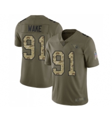 Men's Tennessee Titans #91 Cameron Wake Limited Olive Camo 2017 Salute to Service Football Jersey