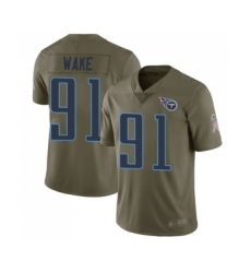Youth Tennessee Titans #91 Cameron Wake Limited Olive 2017 Salute to Service Football Jersey