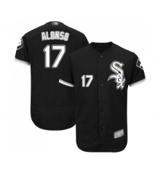Men's Chicago White Sox #17 Yonder Alonso Black Alternate Flex Base Authentic Collection Baseball Jersey