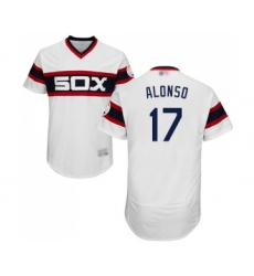 Men's Chicago White Sox #17 Yonder Alonso White Alternate Flex Base Authentic Collection Baseball Jersey