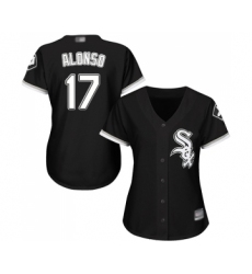Women's Chicago White Sox #17 Yonder Alonso Replica Black Alternate Home Cool Base Baseball Jersey