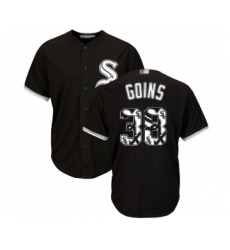 Men's Chicago White Sox #38 Ryan Goins Authentic Black Team Logo Fashion Cool Base Baseball Jersey