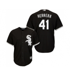 Men's Chicago White Sox #41 Kelvin Herrera Replica Black Alternate Home Cool Base Baseball Jersey