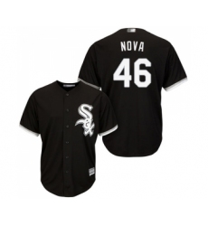 Men's Chicago White Sox #46 Ivan Nova Replica Black Alternate Home Cool Base Baseball Jersey