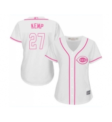 Women's Cincinnati Reds #27 Matt Kemp Replica White Fashion Cool Base Baseball Jersey