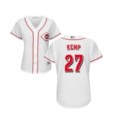 Women's Cincinnati Reds #27 Matt Kemp Replica White Home Cool Base Baseball Jersey