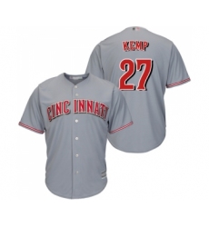 Youth Cincinnati Reds #27 Matt Kemp Replica Grey Road Cool Base Baseball Jersey