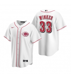Men's Nike Cincinnati Reds #33 Jesse Winker White Home Stitched Baseball Jersey
