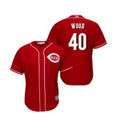 Men's Cincinnati Reds #40 Alex Wood Replica Red Alternate Cool Base Baseball Jersey