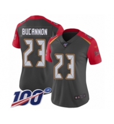 Women's Tampa Bay Buccaneers #23 Deone Bucannon Limited Gray Inverted Legend 100th Season Football Jersey