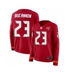 Women's Tampa Bay Buccaneers #23 Deone Bucannon Limited Red Therma Long Sleeve Football Jersey