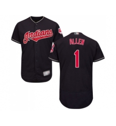 Men's Cleveland Indians #1 Greg Allen Navy Blue Alternate Flex Base Authentic Collection Baseball Jersey