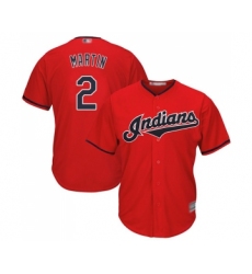 Men's Cleveland Indians #2 Leonys Martin Replica Scarlet Alternate 2 Cool Base Baseball Jersey