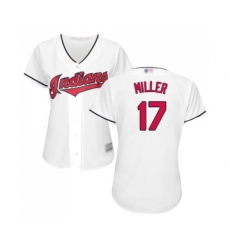 Women's Cleveland Indians #17 Brad Miller Replica White Home Cool Base Baseball Jersey