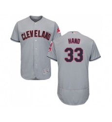 Men's Cleveland Indians #33 Brad Hand Grey Road Flex Base Authentic Collection Baseball Jersey