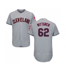 Men's Cleveland Indians #62 Nick Wittgren Grey Road Flex Base Authentic Collection Baseball Jersey