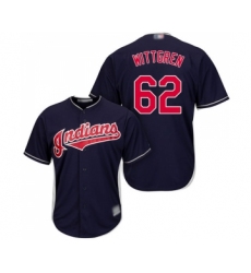 Men's Cleveland Indians #62 Nick Wittgren Replica Navy Blue Alternate 1 Cool Base Baseball Jersey