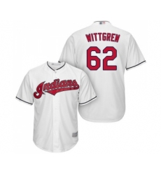 Men's Cleveland Indians #62 Nick Wittgren Replica White Home Cool Base Baseball Jersey