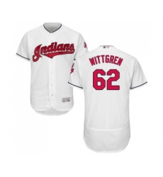 Men's Cleveland Indians #62 Nick Wittgren White Home Flex Base Authentic Collection Baseball Jersey