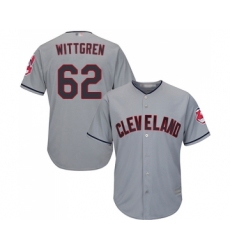 Youth Cleveland Indians #62 Nick Wittgren Replica Grey Road Cool Base Baseball Jersey