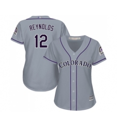 Women's Colorado Rockies #12 Mark Reynolds Replica Grey Road Cool Base Baseball Jersey