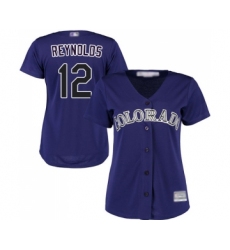 Women's Colorado Rockies #12 Mark Reynolds Replica Purple Alternate 1 Cool Base Baseball Jersey