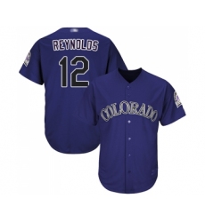 Youth Colorado Rockies #12 Mark Reynolds Replica Purple Alternate 1 Cool Base Baseball Jersey