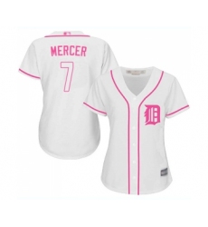 Women's Detroit Tigers #7 Jordy Mercer Replica White Fashion Cool Base Baseball Jersey