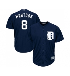 Men's Detroit Tigers #8 Mikie Mahtook Replica Navy Blue Alternate Cool Base Baseball Jersey