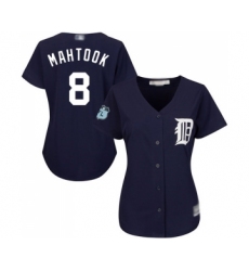 Women's Detroit Tigers #8 Mikie Mahtook Replica Navy Blue Alternate Cool Base Baseball Jersey