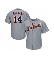 Men's Detroit Tigers #14 Christin Stewart Replica Grey Road Cool Base Baseball Jersey