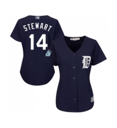 Women's Detroit Tigers #14 Christin Stewart Replica Navy Blue Alternate Cool Base Baseball Jersey