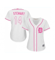 Women's Detroit Tigers #14 Christin Stewart Replica White Fashion Cool Base Baseball Jersey