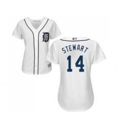 Women's Detroit Tigers #14 Christin Stewart Replica White Home Cool Base Baseball Jersey