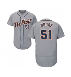 Men's Detroit Tigers #51 Matt Moore Grey Road Flex Base Authentic Collection Baseball Jersey