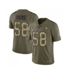 Men's Arizona Cardinals #58 Jordan Hicks Limited Olive Camo 2017 Salute to Service Football Jersey