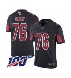 Men's Arizona Cardinals #76 Marcus Gilbert Limited Black Rush Vapor Untouchable 100th Season Football Jersey