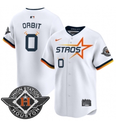 Men's Houston Astros #0 Orbit White 2025 City Connect Limited Stitched Baseball Jersey