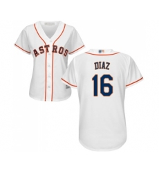 Women's Houston Astros #16 Aledmys Diaz Authentic White Home Cool Base Baseball Jersey