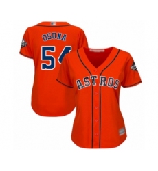 Women's Houston Astros #54 Roberto Osuna Authentic Orange Alternate Cool Base 2019 World Series Bound Baseball Jersey