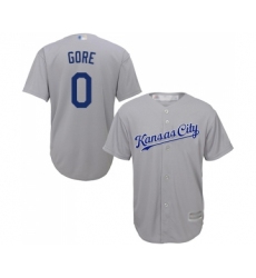 Men's Kansas City Royals #0 Terrance Gore Replica Grey Road Cool Base Baseball Jersey
